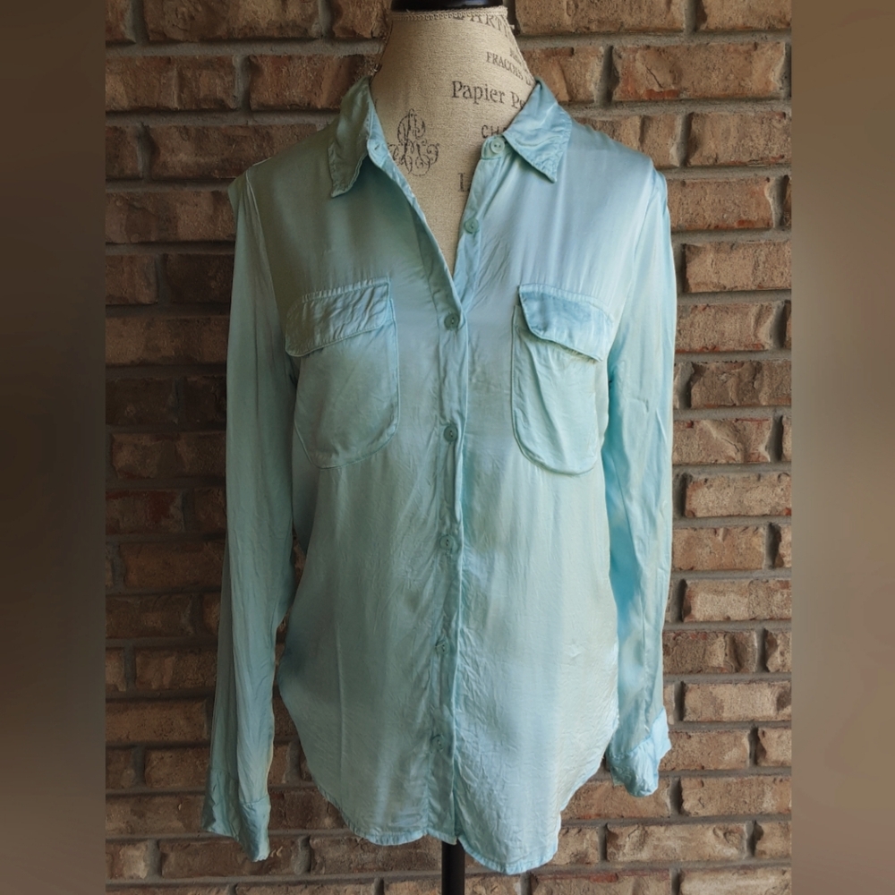 Young Fabulous & Broke Long Sleeve Button Front Blouse.